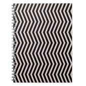 Zig Zag Roze en Zwart Geometrisch Patroon Notitieboek (Voorkant)