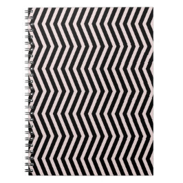 Zig Zag Roze en Zwart Geometrisch Patroon Notitieboek