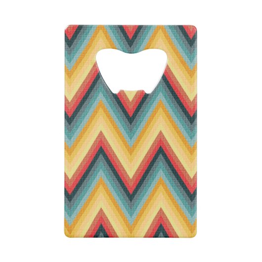 Zig Zag Striped Background 2 Creditkaart Flessenopener (Voorkant)