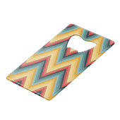 Zig Zag Striped Background 2 Creditkaart Flessenopener (Voorkant Gekanteld)