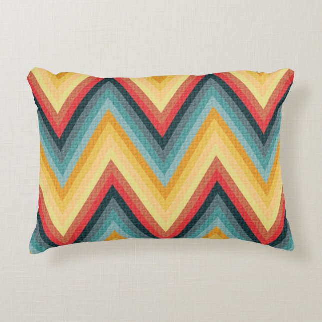 Zig Zag Striped Background 2 Decoratief Kussen (Voorkant)