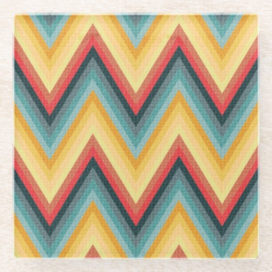 Zig Zag Striped Background 2 Glazen Onderzetter (Voorkant)