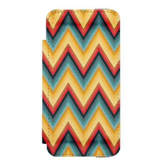 Zig Zag Striped Background 2 Incipio iPhone Portemonnee Hoesje (Voorkant Agenda)