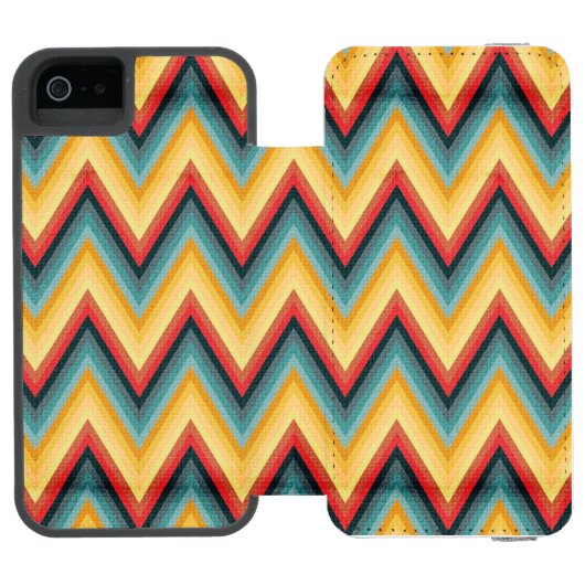 Zig Zag Striped Background 2 Incipio iPhone Portemonnee Hoesje (Agenda Open)