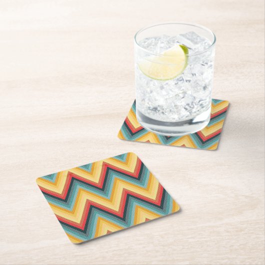 Zig Zag Striped Background 2 Kartonnen Onderzetters (Insitu)
