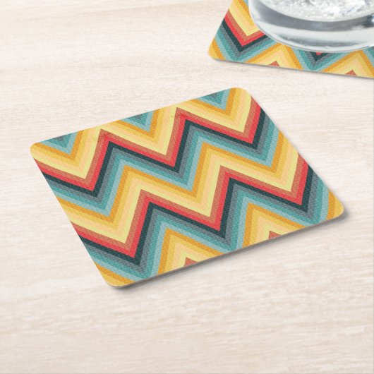 Zig Zag Striped Background 2 Kartonnen Onderzetters (Schuin)