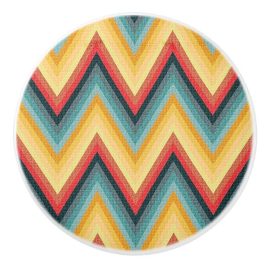 Zig Zag Striped Background 2 Keramische Knop (Voorkant)