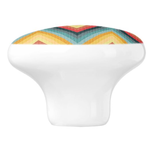 Zig Zag Striped Background 2 Keramische Knop (Zijkant)