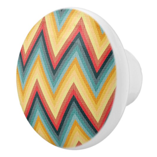 Zig Zag Striped Background 2 Keramische Knop (Rechts)