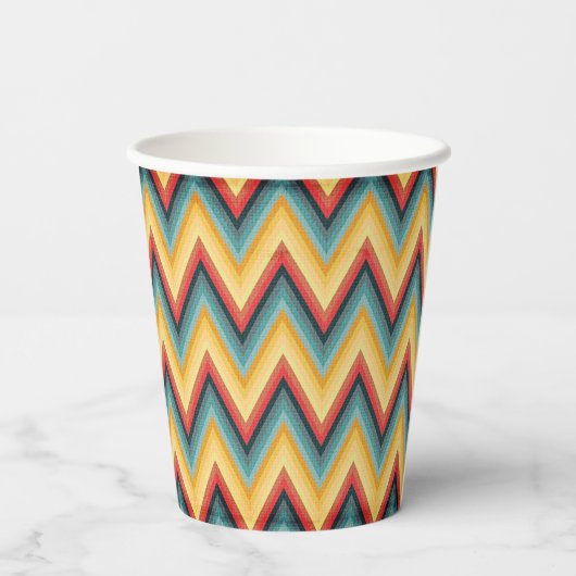 Zig Zag Striped Background 2 Papieren Bekers (Achterkant)