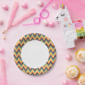 Zig Zag Striped Background 2 Papieren Bordje (Feest)