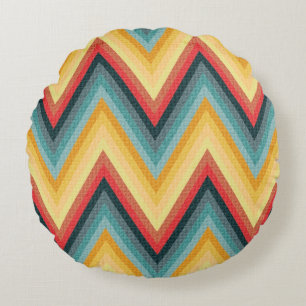 Zig Zag Striped Background 2 Rond Kussen
