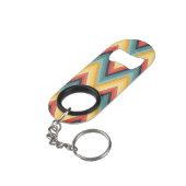 Zig Zag Striped Background 2 Sleutelhanger Flessenopener (Achterkant Gekanteld)