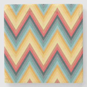 Zig Zag Striped Background 2 Stenen Onderzetter