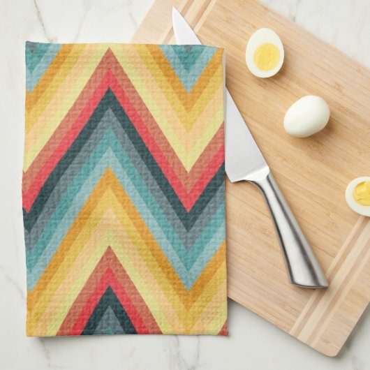 Zig Zag Striped Background 2 Theedoek (Quarter Fold)