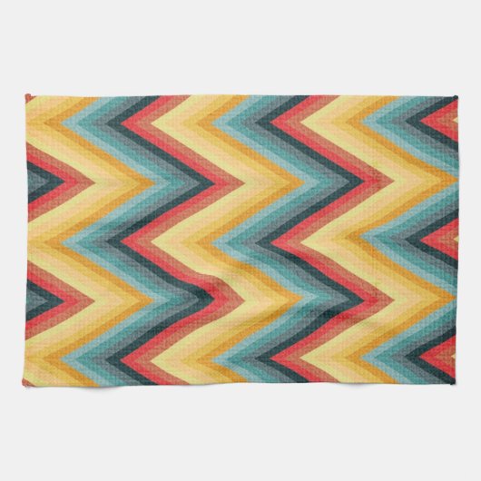 Zig Zag Striped Background 2 Theedoek (Horizontaal)