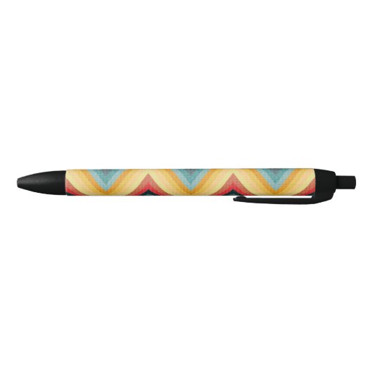 Zig Zag Striped Background 2 Zwarte Inkt Pen (Bodem)
