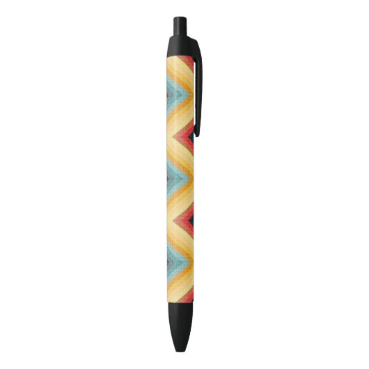 Zig Zag Striped Background 2 Zwarte Inkt Pen (Achterkant (Verticaal))