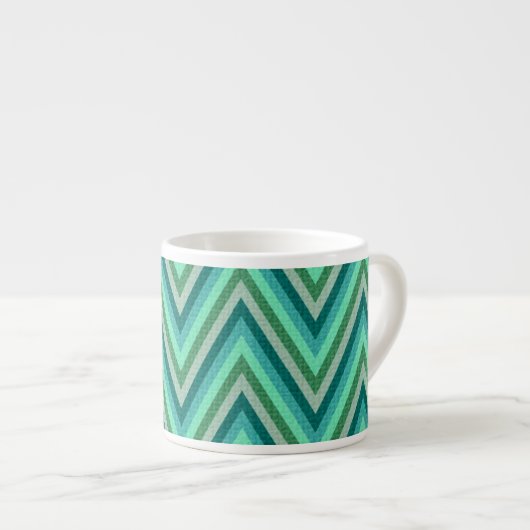 Zig Zag Striped Background Espresso Kop (Voorkant rechts)