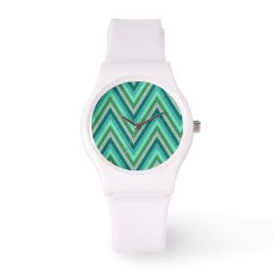 Zig Zag Striped Background Horloge