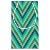 Zig Zag Striped Background Klein Cadeauzakje (Achterkant)