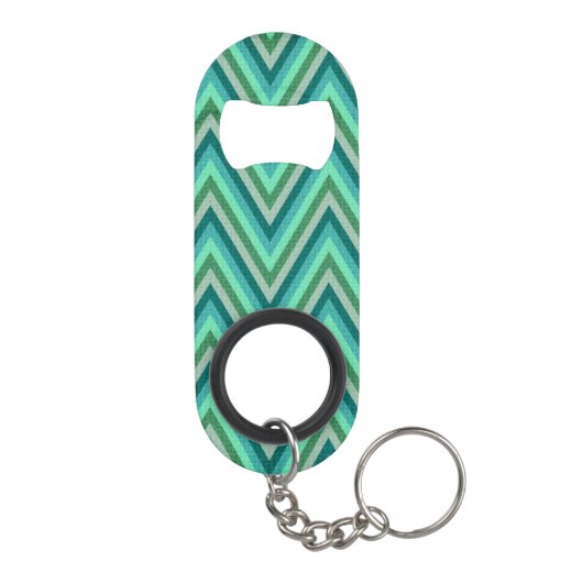 Zig Zag Striped Background Mini Flessenopener (Achterkant)