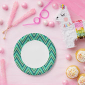 Zig Zag Striped Background Papieren Bordje (Feest)