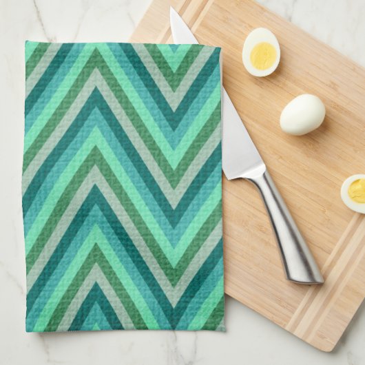 Zig Zag Striped Background Theedoek (Quarter Fold)