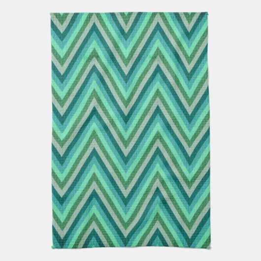 Zig Zag Striped Background Theedoek (Verticaal)