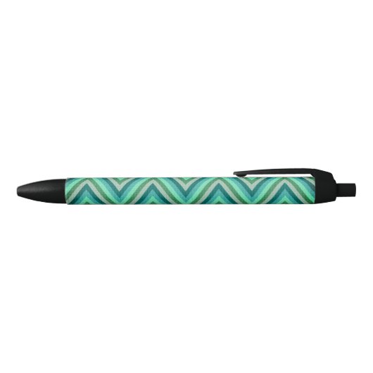 Zig Zag Striped Background Zwarte Inkt Pen (Bovenkant)
