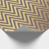 Zig Zag Stripes Brown Gold Chocolate Chevron Line Cadeaupapier (Hoek)