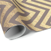 Zig Zag Stripes Brown Gold Chocolate Chevron Line Cadeaupapier (Rol Hoek)