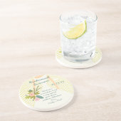 Zig Zag Trouwjurk Bruidsmeisje Keepsake Gift Zandsteen Onderzetter (Zijkant)