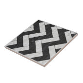 Zig-Zag White en Black Brick Pavers Tegeltje (Zijkant)