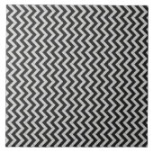 Zig-Zag White en Black Brick Pavers Tile Tegeltje (Voorkant)