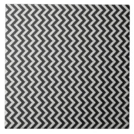 Zig-Zag White en Black Brick Pavers Tile Tegeltje