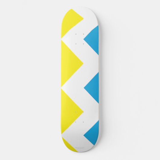 Zig Zag Yellow-Blue Persoonlijk Skateboard (Voorkant)