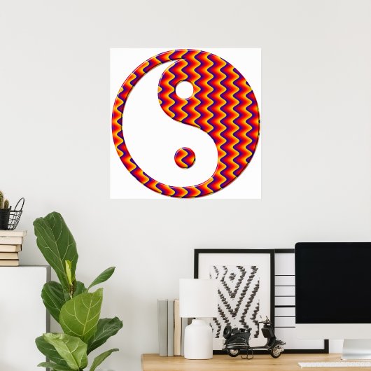 Zig Zag Yin Yang Symbol Poster (Thuiskantoor)