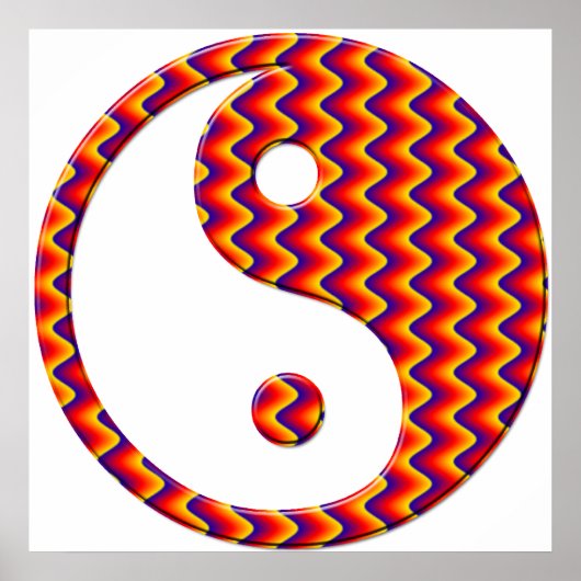 Zig Zag Yin Yang Symbol Poster (Voorkant)