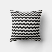 Zig zag zwart en wit elegant katoen kussen (Achterkant)