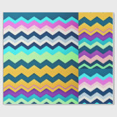 Zig-zagging pastel regenboogpatroon cadeaupapier (Vlak)