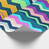 Zig-zagging pastel regenboogpatroon cadeaupapier (Hoek)