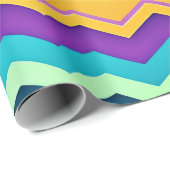 Zig-zagging pastel regenboogpatroon cadeaupapier (Rol Hoek)