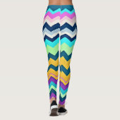 Zig-zagging pastel regenboogpatroon leggings (Achterkant)