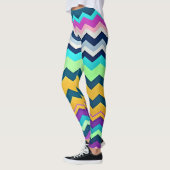 Zig-zagging pastel regenboogpatroon leggings (Links)