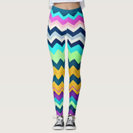 Zig-zagging pastel regenboogpatroon leggings