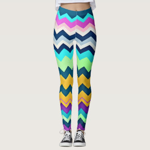Zig-zagging pastel regenboogpatroon leggings