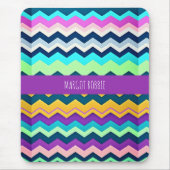 Zig-zagging pastel regenboogpatroon muismat (Voorkant)