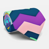 Zig-zagging pastel regenboogpatroon stropdas (Opgerold)