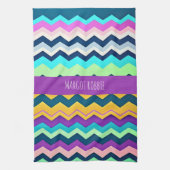 Zig-zagging pastel regenboogpatroon theedoek (Verticaal)